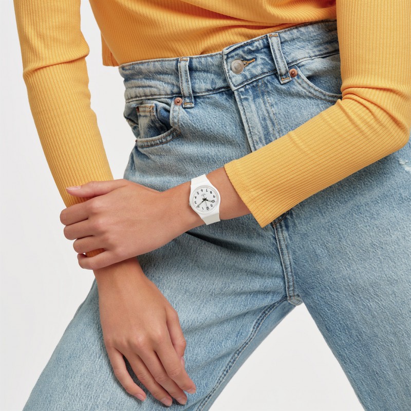 Orologio Swatch Original Gent  JUST WHITE SOFT SO28W107-S14 | De Wrachien Gioielli