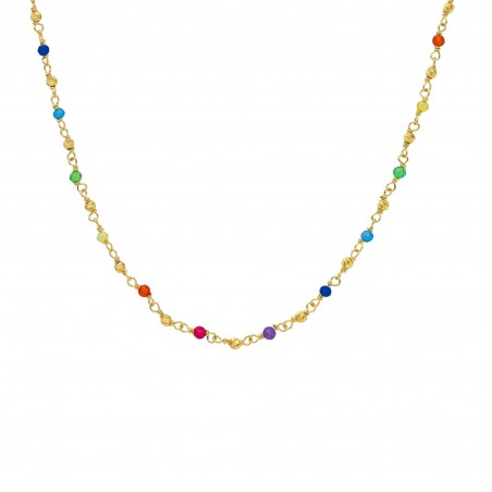 GIROCOLLO IN ORO GIALLO CON PIETRE COLORATE