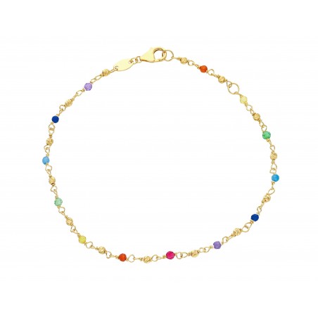 BRACCIALE IN ORO GIALLO CON PIETRE COLORATE