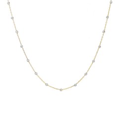 COLLANA IN ORO GIALLO CON PALLINE BIANCHE