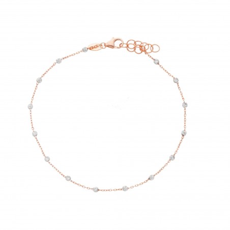 BRACCIALE IN ORO ROSA CON PALLINE BIANCHE