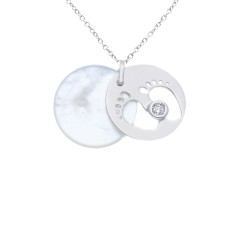 COLLANA IN ORO BIANCO E DIAMANTI PIEDINI