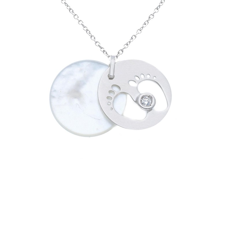 COLLANA IN ORO BIANCO E DIAMANTI PIEDINI