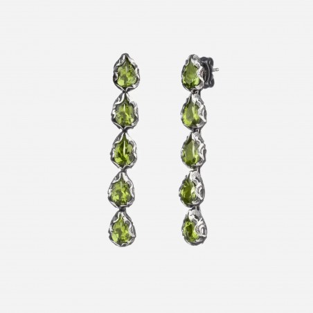 Orecchini Maria e Luisa in argento intagliato | De Wrachien Gioielli