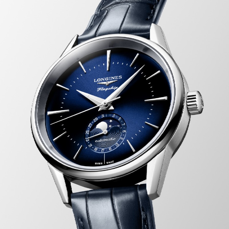Orologio Longines FLAGSHIP HERITAGE MOONPHASE L4.815.4.92.2 | De Wrachien Gioielli
