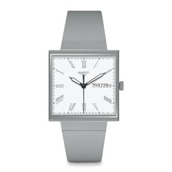 Orologio Swatch Original Square WHAT IF…GRAY? SO34M700 | De Wrachien Gioielli
