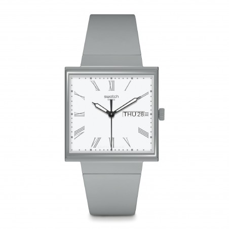 Orologio Swatch Original Square WHAT IF…GRAY? SO34M700 | De Wrachien Gioielli