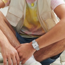 Orologio Swatch Original Square WHAT IF…GRAY? SO34M700 | De Wrachien Gioielli