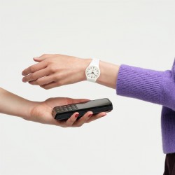 Orologio Swatch WHITE BISHOP PAY! SO28W111-6000 | De Wrachien Gioielli