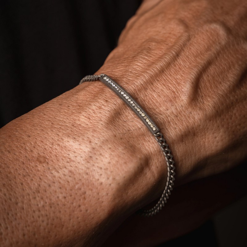 Bracciale in titanio Mano J GROUMETTE MINBRT23BROWBARK | De Wrachien Gioielli