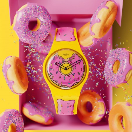 Orologio Swatch x The Simpsons SECONDS OF SWEETNESS PAY! SO29Z129-5300 | Gioielleria De Wrachien