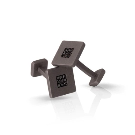 Gemelli Mano J in titanio e diamanti | De Wrachien Gioielli