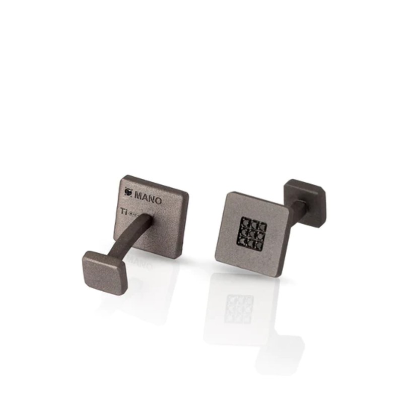 Gemelli Mano J in titanio e diamanti | De Wrachien Gioielli