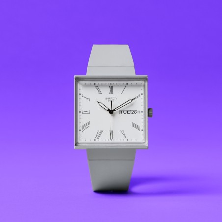 Orologio Swatch Original Square WHAT IF…GRAY? SO34M700 | De Wrachien Gioielli