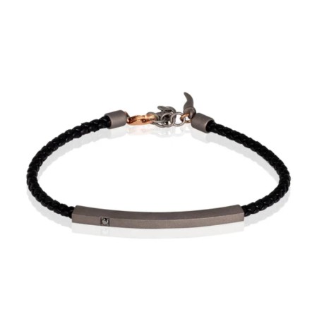 Bracciale in titanio Mano J MINCORBR1B_NERO| De Wrachien Gioielli
