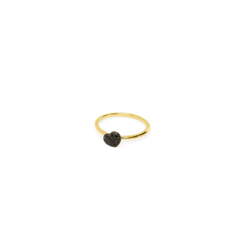 Anello in oro e diamanti Ginger CUORE NERO | De Wrachien Gioielli
