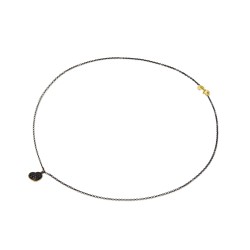 Girocollo in oro e diamanti Ginger CUORE NERO | De Wrachien Gioielli