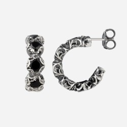 Orecchini Maria e Luisa in argento intagliato | De Wrachien Gioielli