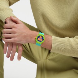 Orologio Swatch Chrono Plastic SWATCH NEON WAVE SUSJ404 | De Wrachien Gioielli