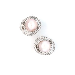 Orecchini in oro con diamanti e perle | De Wrachien Gioielli