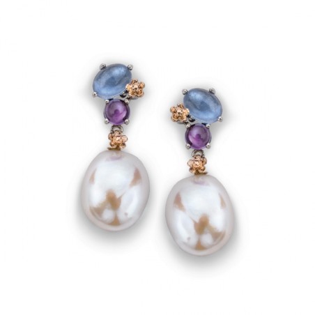 Orecchini de'Nobili in argento e pietre | De Wrachien Gioielli