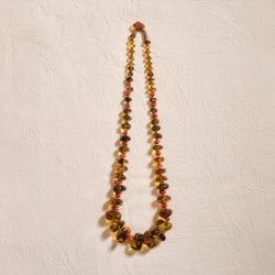 COLLANA GEMMARIUM CON AMBRA E CORALLO | De Wrachien Gioielli