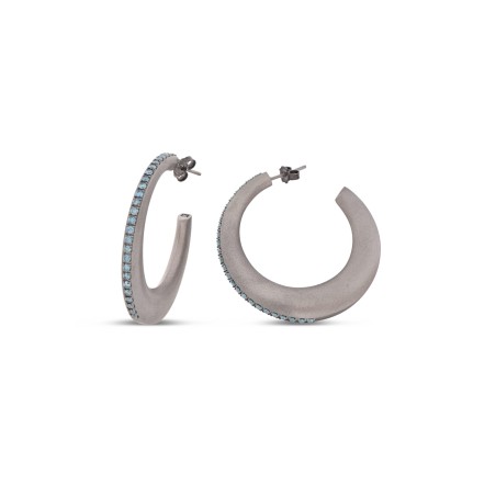 Orecchini Mano J in titanio e diamanti | De Wrachien Gioielli