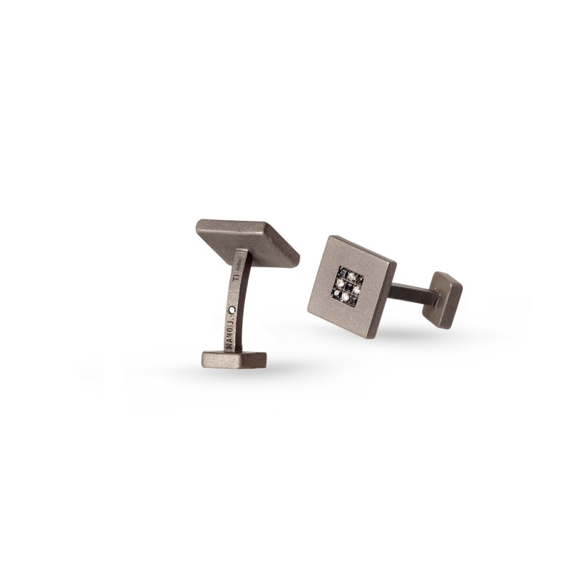 Gemelli Mano J in titanio e diamanti | De Wrachien Gioielli