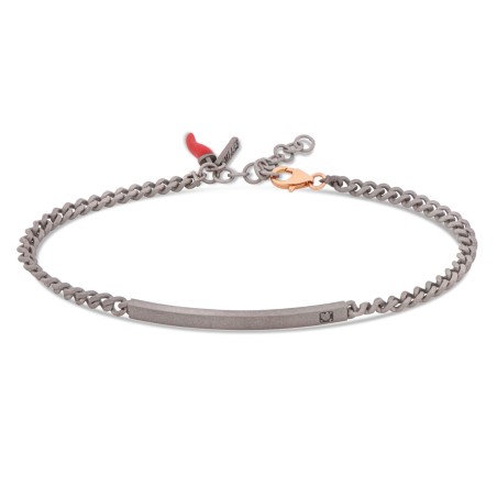 Bracciale MANO J in titanio e diamanti | De Wrachien Gioielli