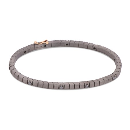 Bracciale MANO J in titanio e diamanti | De Wrachien Gioielli