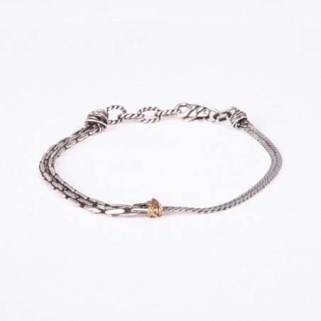 Bracciale in argento e oro Giacomo Burroni | De Wrachien Gioielli