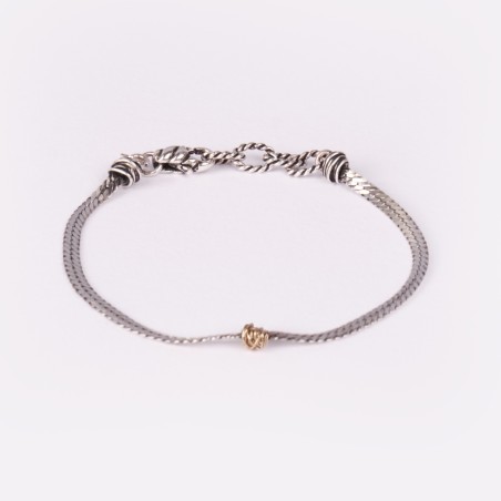 Bracciale in argento e oro Giacomo Burroni | De Wrachien Gioielli