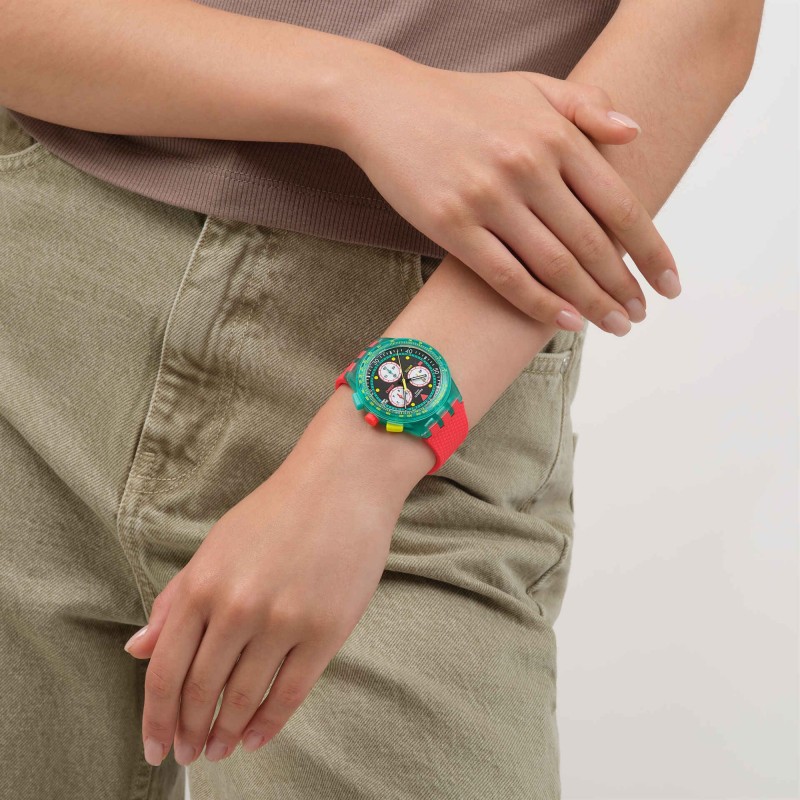 Orologio Swatch SWATCH NEON EMERALD CHRONO SUSG409 | De Wrachien Gioielli