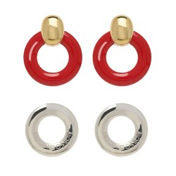 Orecchini in argento e legno d'ulivo Rosso Prezioso | De Wrachien Gioielli