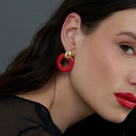 Orecchini in argento e legno d'ulivo Rosso Prezioso | De Wrachien Gioielli