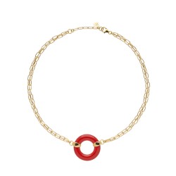 Girocollo Rosso Prezioso in argento e legno d'ulivo | De Wrachien Gioielli