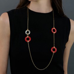 Collana Rosso Prezioso in argento e legno d'ulivo | De Wrachien Gioielli