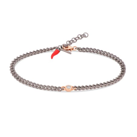 Bracciale MANO J in titanio e diamanti | De Wrachien Gioielli