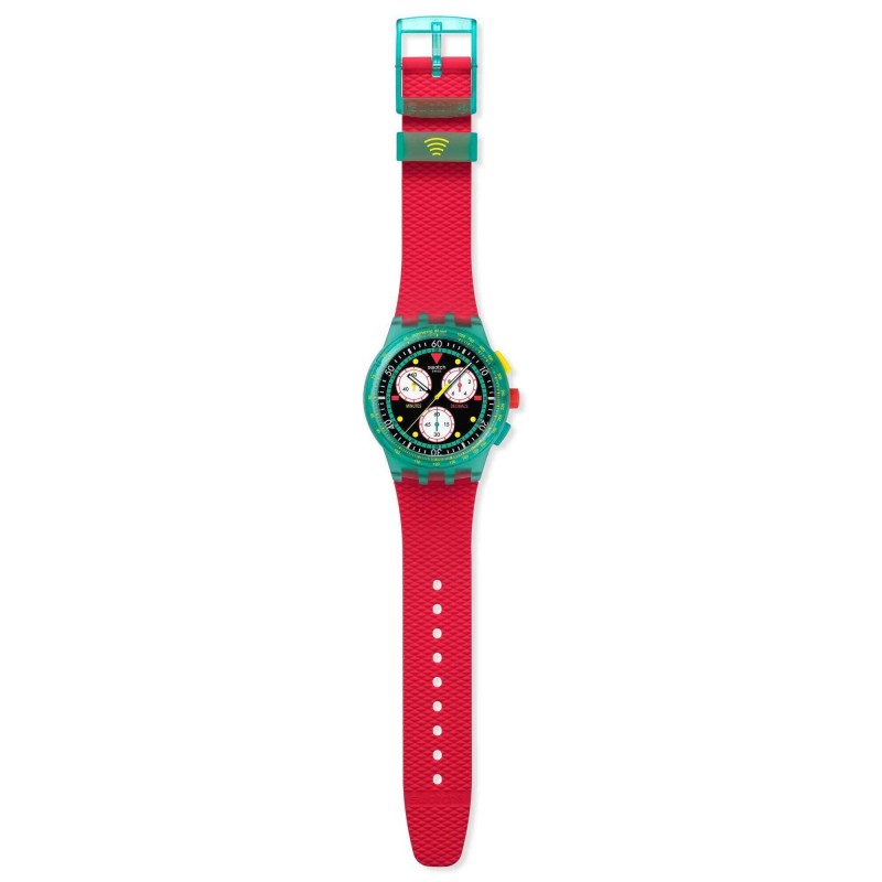 Orologio Swatch SWATCH NEON EMERALD CHRONO PAY! SUSG102-6000 | De Wrachien Gioielli
