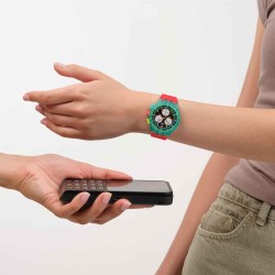 Orologio Swatch SWATCH NEON EMERALD CHRONO PAY! SUSG102-6000 | De Wrachien Gioielli