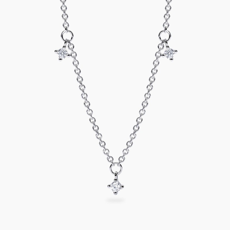 Collana Mabina in argento con diamanti lab-grown | De Wrachien Gioielli