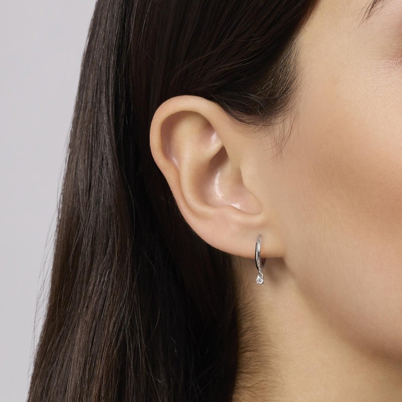 Orecchini Mabina in argento con diamanti lab-grown | De Wrachien Gioielli