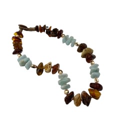 Collana GEMMARIUM con Acquamarina e Pirite | De Wrachien Gioielli