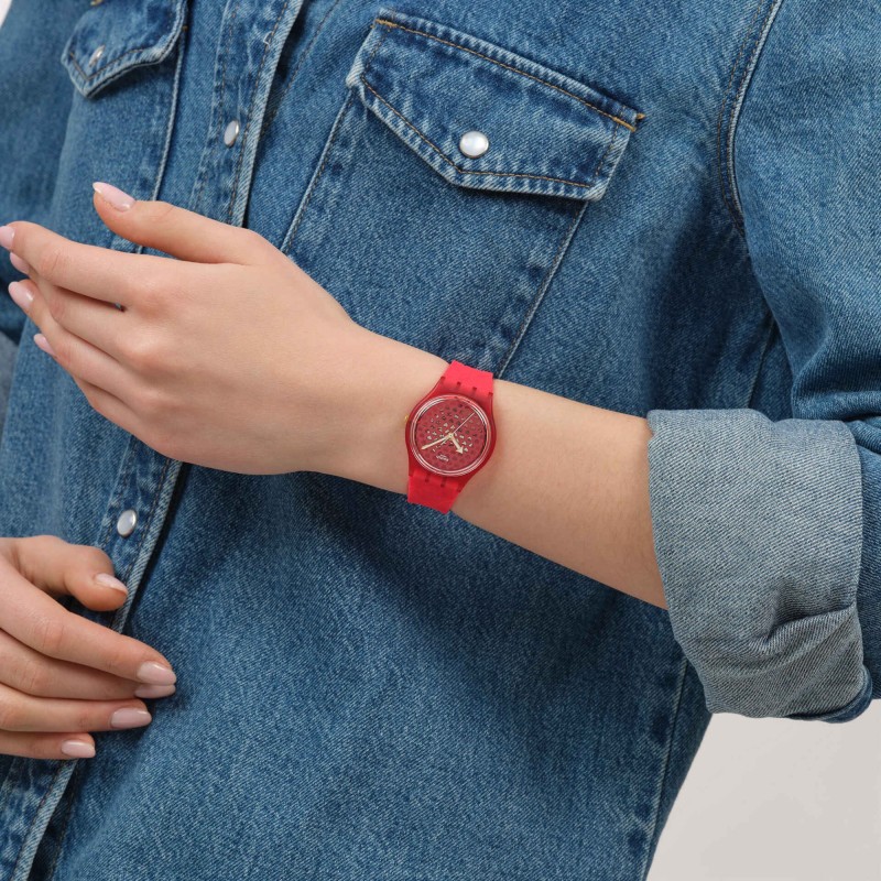 Orologio Swatch LOVE IN SCARLET SO28Z122  |De Wrachien Gioielli