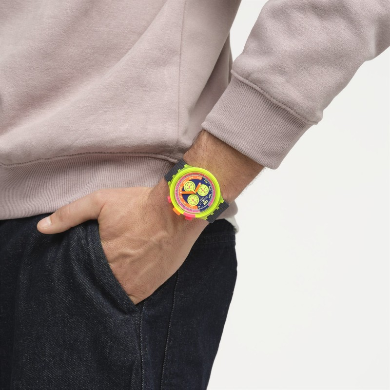 Orologio Swatch SWATCH NEON TO THE MAX SB06J100 | De Wrachien Gioielli