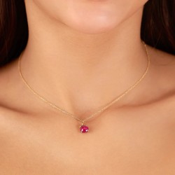 Ciondolo Rosso Prezioso in argento e legno d'ulivo | De Wrachien Gioielli