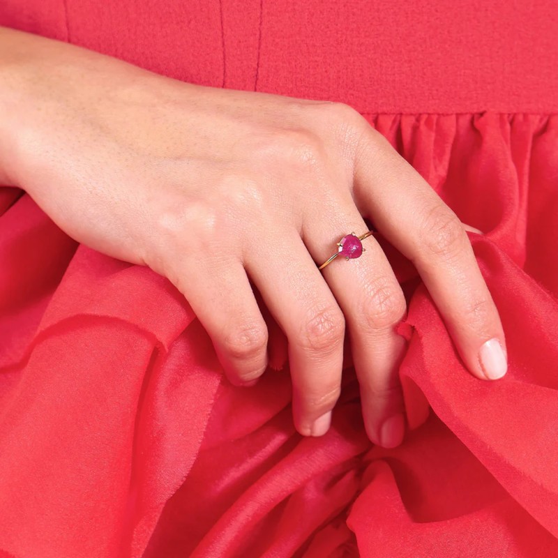 Anello in oro Rosso Prezioso SEMINO D'AMORE | De Wrachien Gioielli