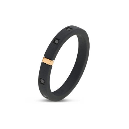 Anello in titanio e diamanti Mano J TNAR1001| De Wrachien Gioielli