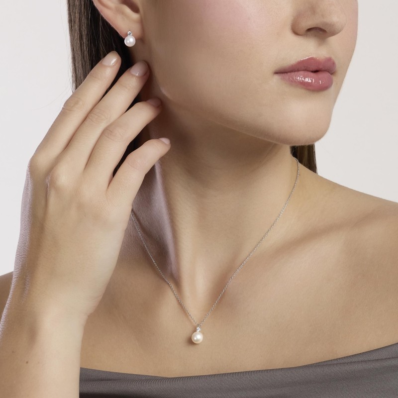 Orecchini Mabina in argento con diamanti lab-grown | De Wrachien Gioielli