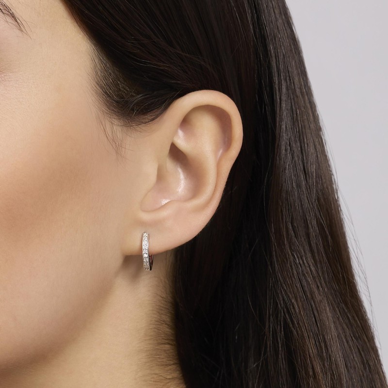 Orecchini Mabina in argento con diamanti lab-grown | De Wrachien Gioielli